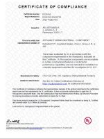 Certificate of compliance Exruded PVC UL