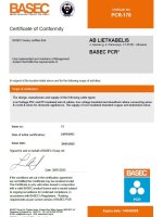 BASEC Sertifikatas PCR-178 Atitikties sertifikatas